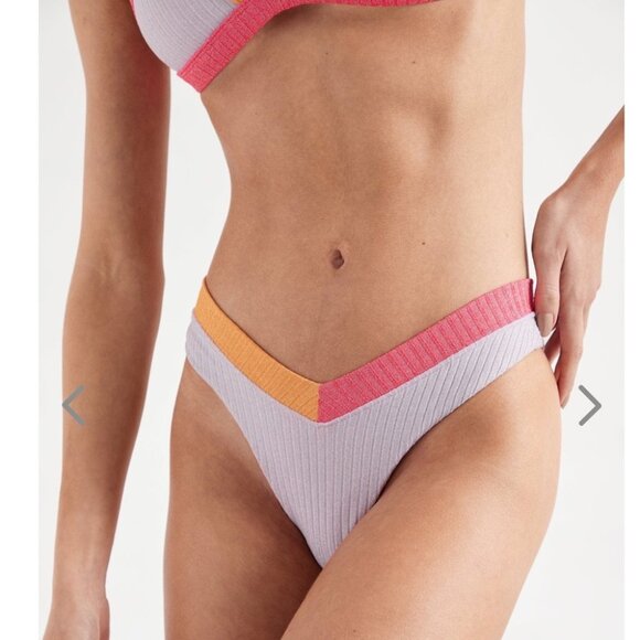 NWT OneOne Swimwear Hamptons Bikini Set Jesse Kameron Small New Shimmer Cheeky - Picture 7 of 16